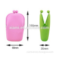 multipurpose new style rectangle shape candy color silicone phone wallet with stand